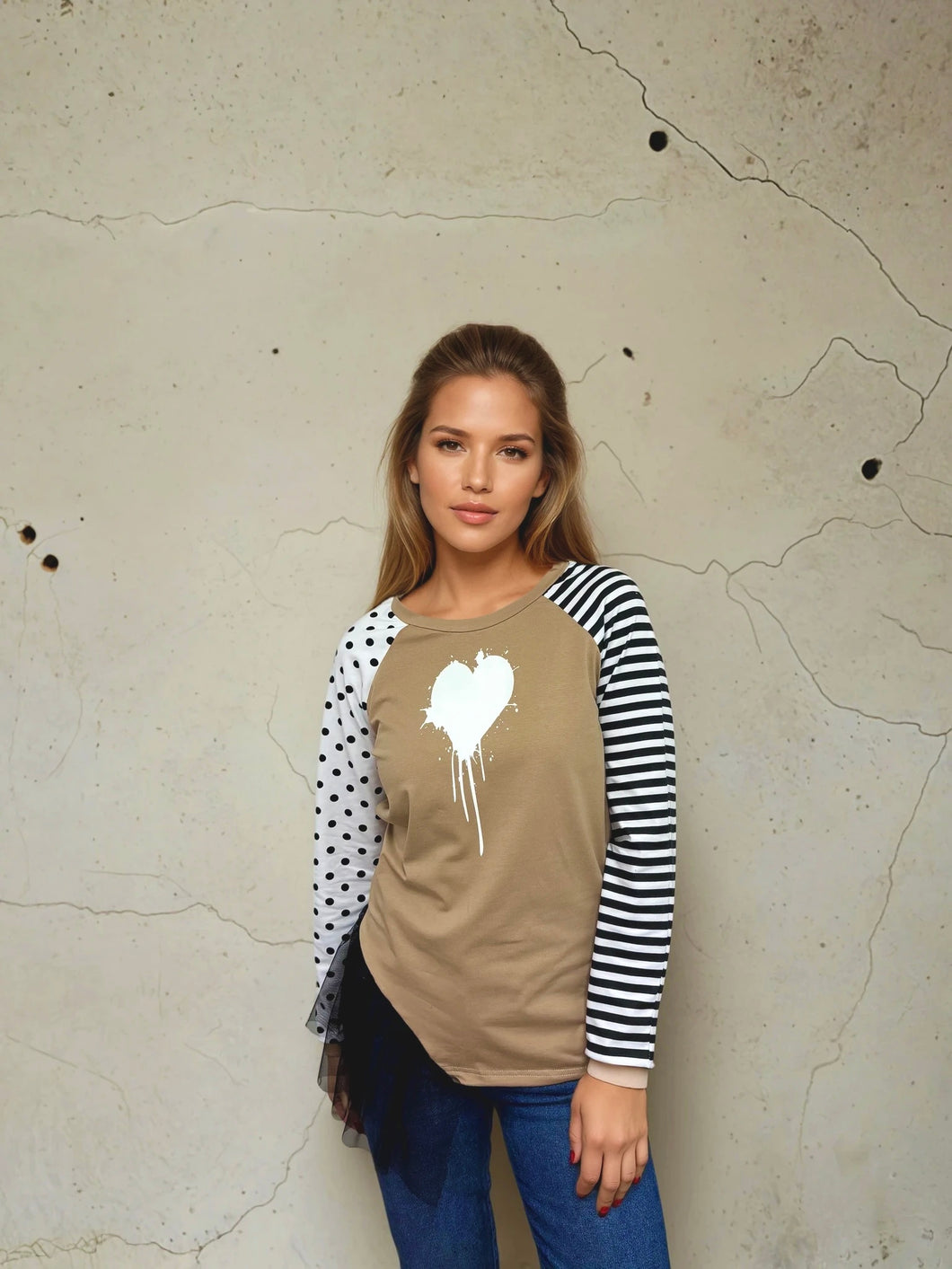 Pamučna majica sa ranglan rukavima