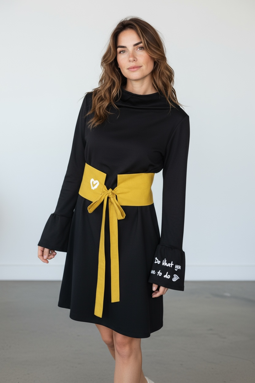 Punija pamučna haljina sa kaišem