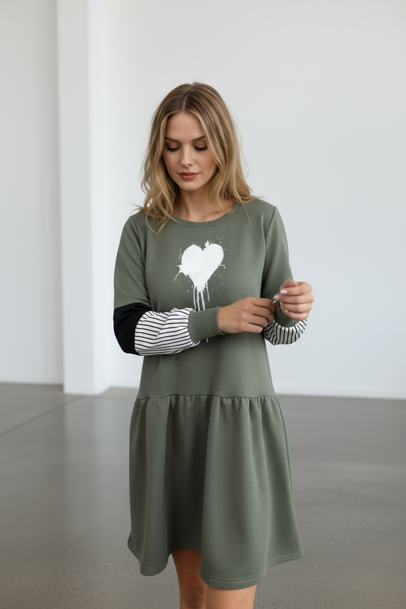 Maslinasto zelena duks haljina