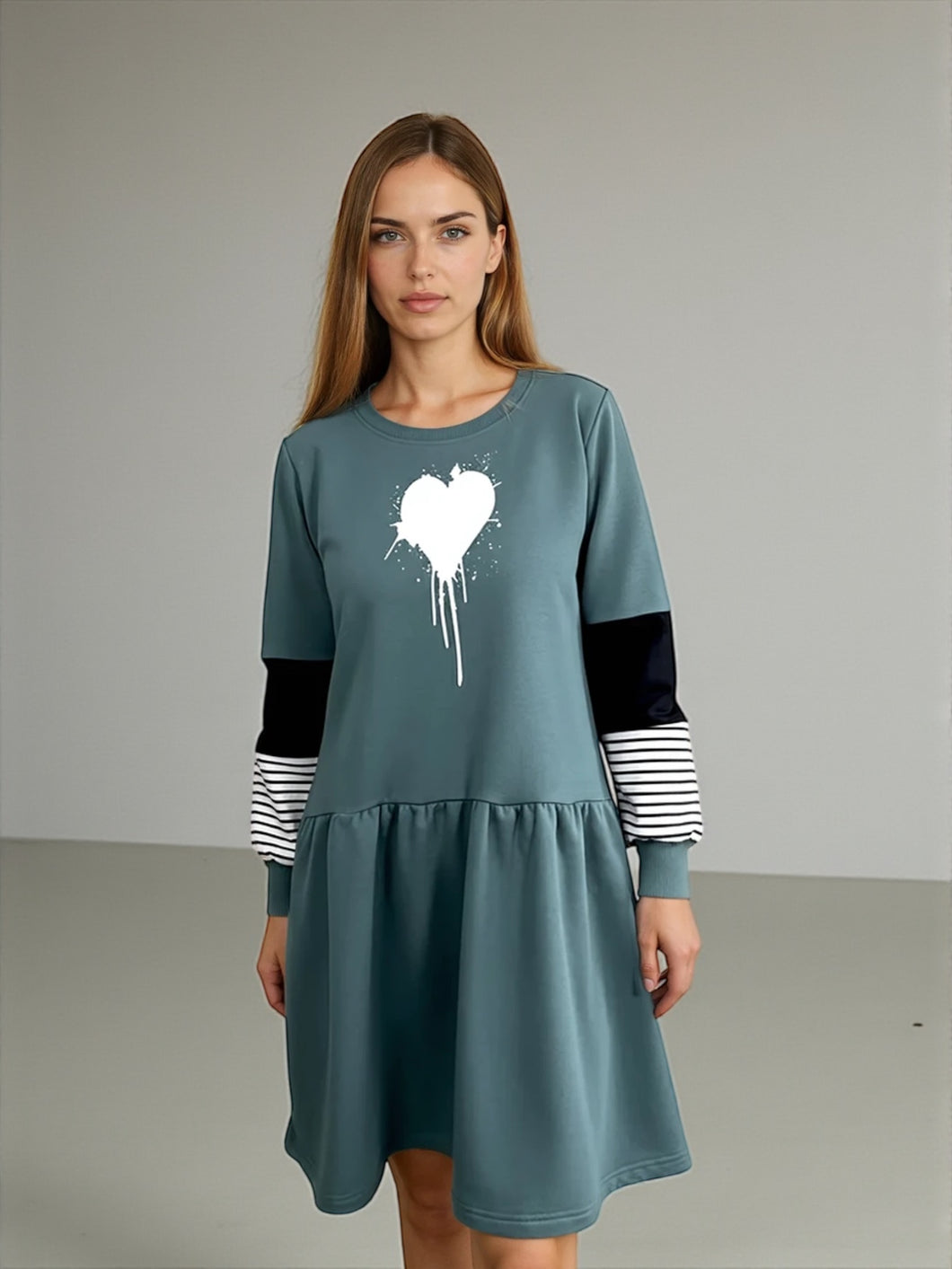 Duks haljina petrolej boje