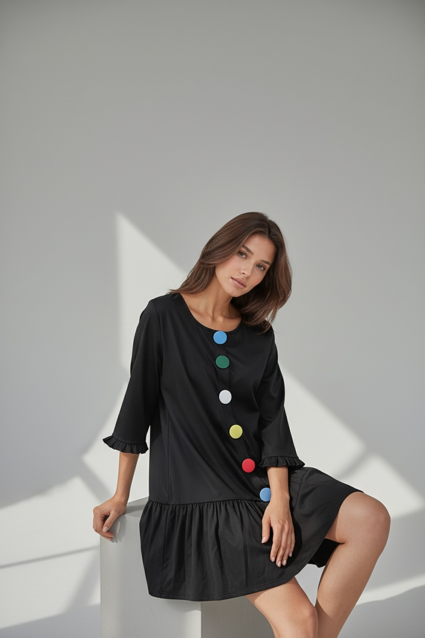 Haljina sa ukrasnim dugmicima